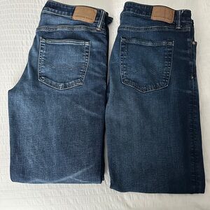 American Eagle Outfitters Men's Dark Blue Straight Leg Jeans 2 Pairs